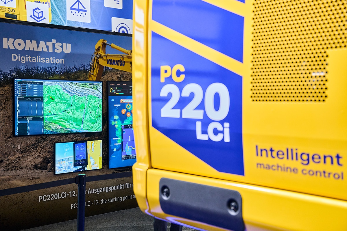 Intelligente Maschinensteuerung und Digitalisierung beim Komatsu. © Messe München GmbH